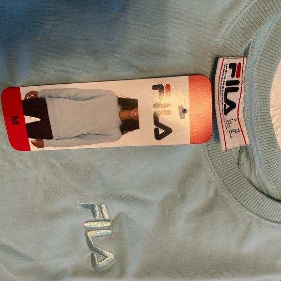 Fila Long Sleeve Crew Neck Sweatshirt with Pockets Blue Medium M NWT - Picture 8 of 10
